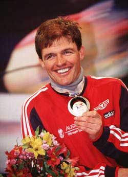 Markus Gandler mit seiner Olympia Silbermedaillie
